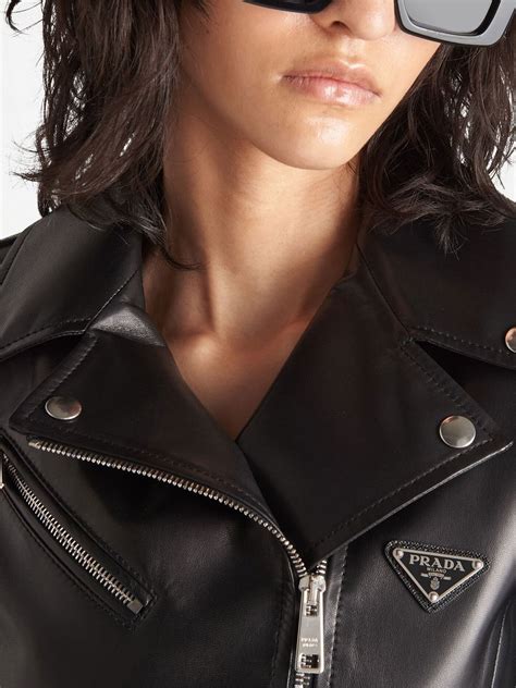 bikers prada farfetch|Prada Nappa Leather Biker Jacket .